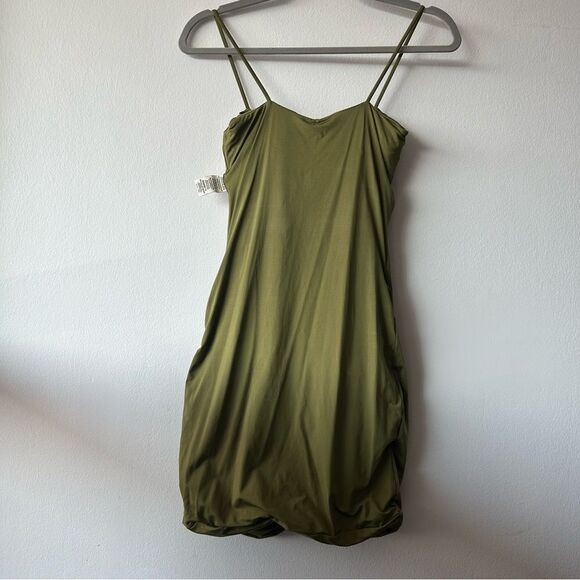 Maygel Coronel Estribo Appliquéd Ruched Stretch-Jersey Mini Dress in Olive Green - Picture 10 of 10